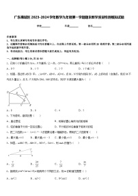 广东惠城区2023-2024学年数学九年级第一学期期末教学质量检测模拟试题含答案