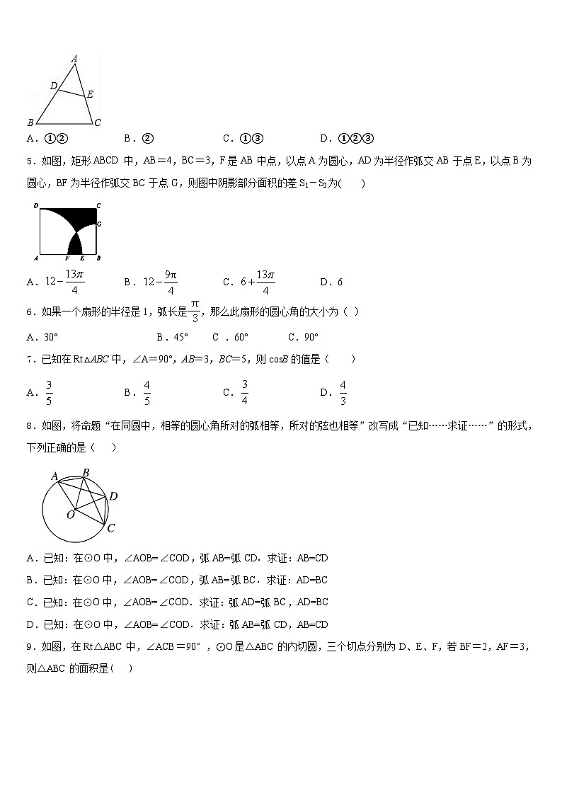 广东省揭阳市实验中学2023-2024学年九年级数学第一学期期末调研试题含答案02