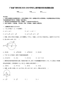 广东省广州市天河2023-2024学年九上数学期末综合测试模拟试题含答案