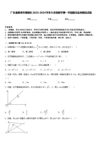 广东省惠州市惠阳区2023-2024学年九年级数学第一学期期末监测模拟试题含答案