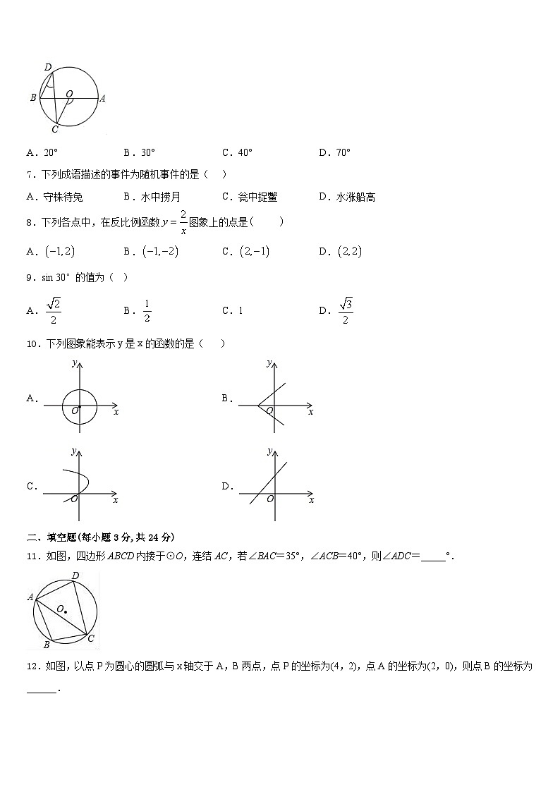 山东省烟台市名校2023-2024学年数学九上期末学业水平测试模拟试题含答案02
