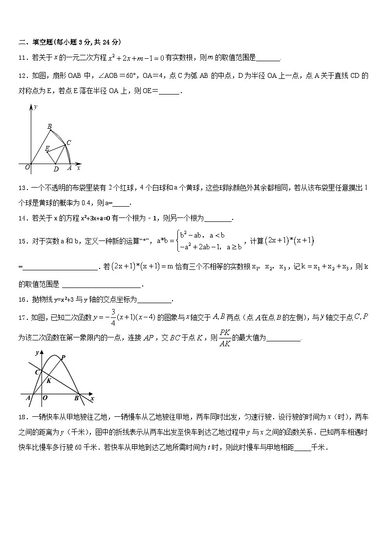 广东普宁市下架山中学2023-2024学年九上数学期末学业水平测试模拟试题含答案第3页