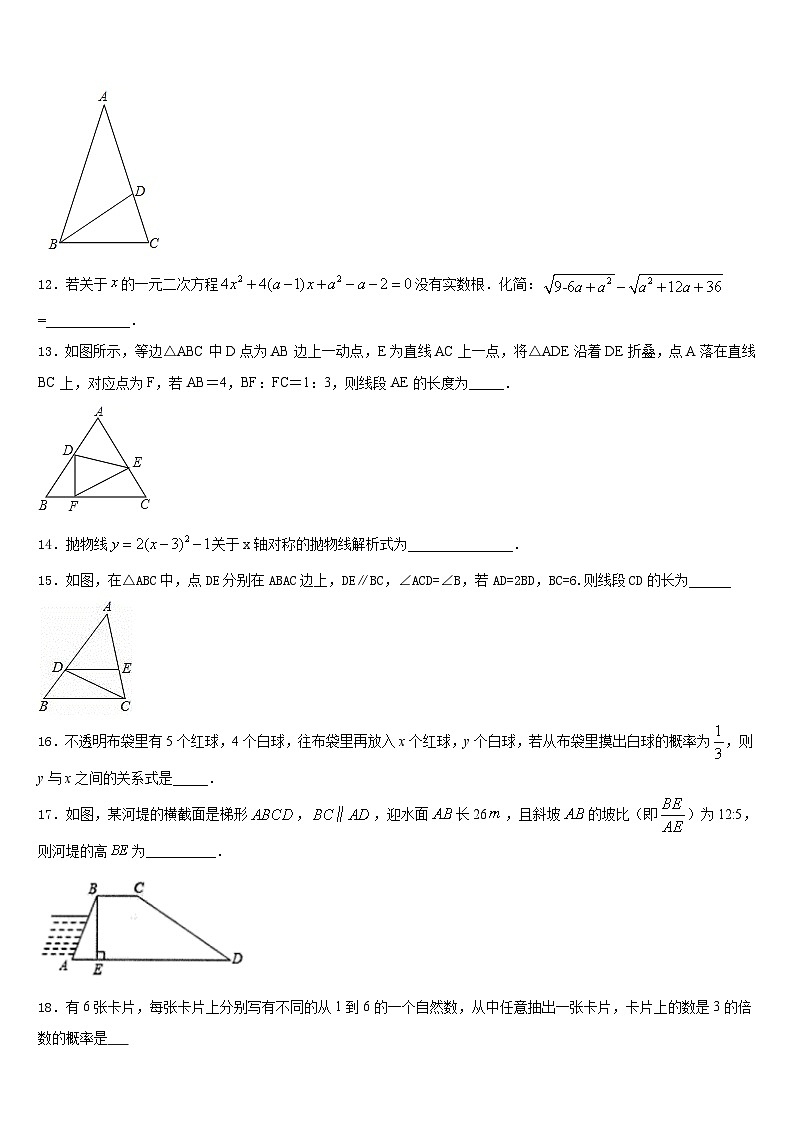 广东省广州市广州大附中2023-2024学年九年级数学第一学期期末经典模拟试题含答案第3页