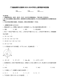 广东省高州市九校联考2023-2024学年九上数学期末考试试题含答案