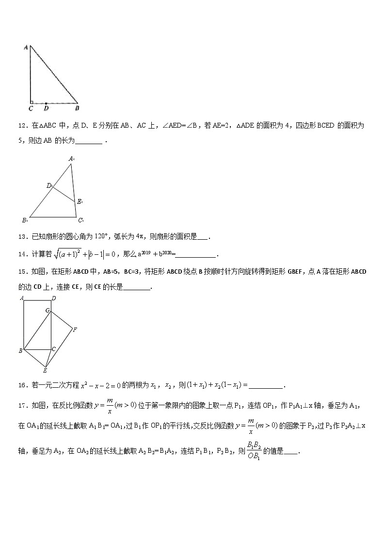 广东省茂名市第二中学2023-2024学年九年级数学第一学期期末监测模拟试题含答案第3页