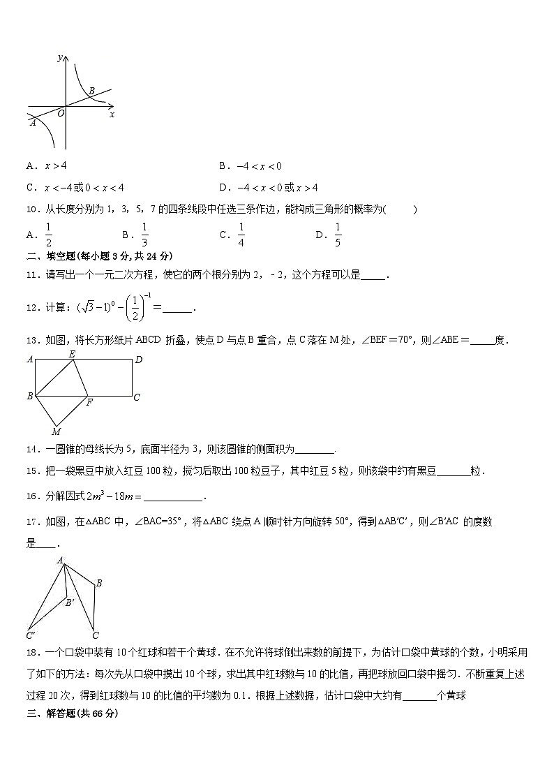 广东省湛江市霞山职业高级中学2023-2024学年数学九上期末检测试题含答案第3页