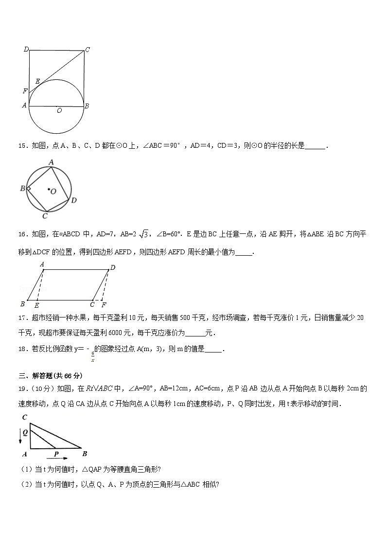 广西南宁市第四十七中学2023-2024学年数学九上期末复习检测模拟试题含答案03