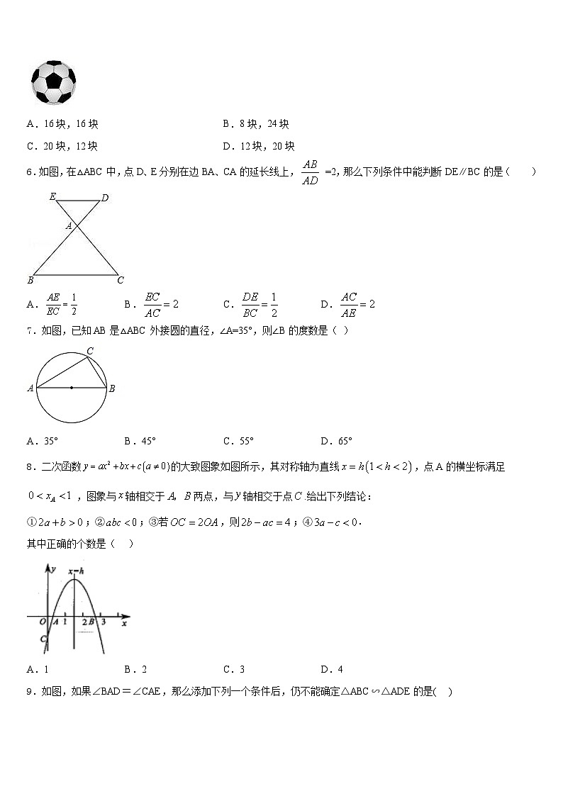 广西柳州市城中区龙城中学2023-2024学年九年级数学第一学期期末达标检测试题含答案02