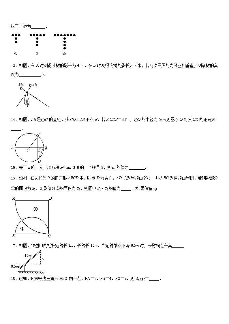 广西壮族自治区百色市平果县2023-2024学年九上数学期末考试模拟试题含答案第3页