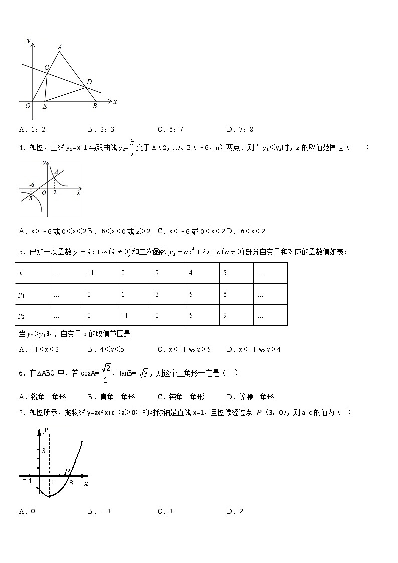 江苏省常州市金坛区2023-2024学年数学九上期末综合测试试题含答案第2页