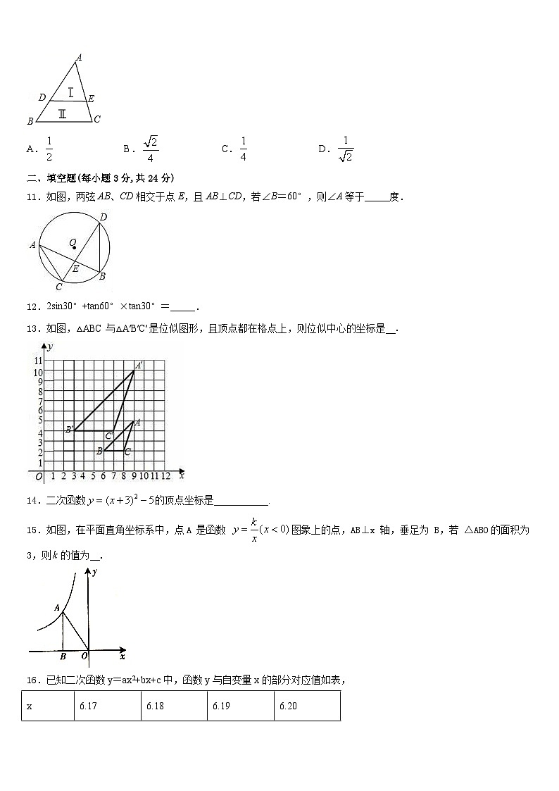 江苏省扬州市江都区郭村第一中学2023-2024学年数学九年级第一学期期末质量跟踪监视试题含答案第3页