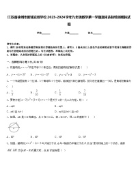 江苏省徐州市新城实验学校2023-2024学年九年级数学第一学期期末达标检测模拟试题含答案