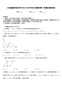 江苏省南通市紫石中学2023-2024学年九年级数学第一学期期末调研试题含答案