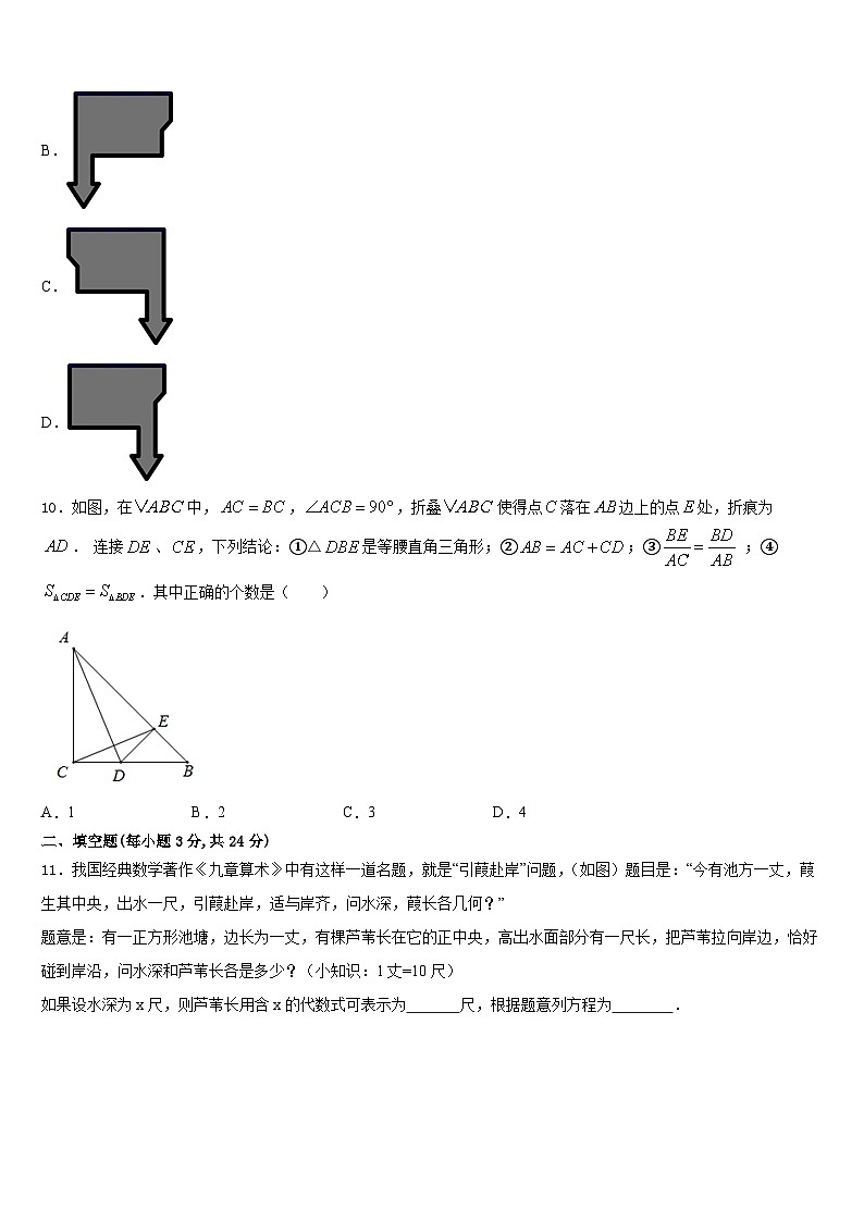 江苏省盐城射阳县联考2023-2024学年数学九上期末预测试题含答案第3页