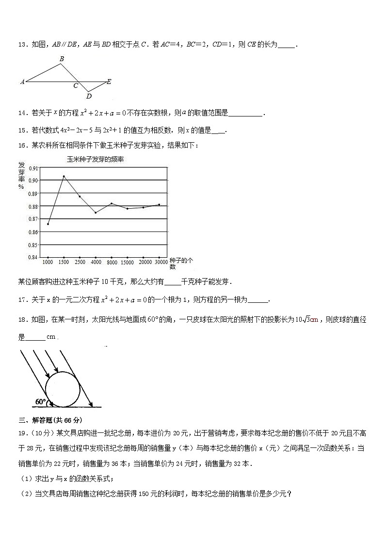 江苏省扬州市邗江实验2023-2024学年九年级数学第一学期期末质量跟踪监视试题含答案第3页