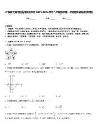 江苏省无锡市敔山湾实验学校2023-2024学年九年级数学第一学期期末达标测试试题含答案