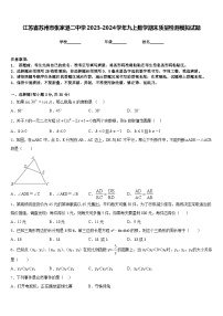 江苏省苏州市张家港二中学2023-2024学年九上数学期末质量检测模拟试题含答案