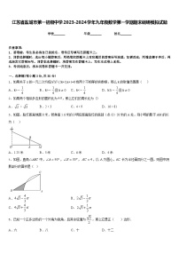 江苏省盐城市第一初级中学2023-2024学年九年级数学第一学期期末调研模拟试题含答案