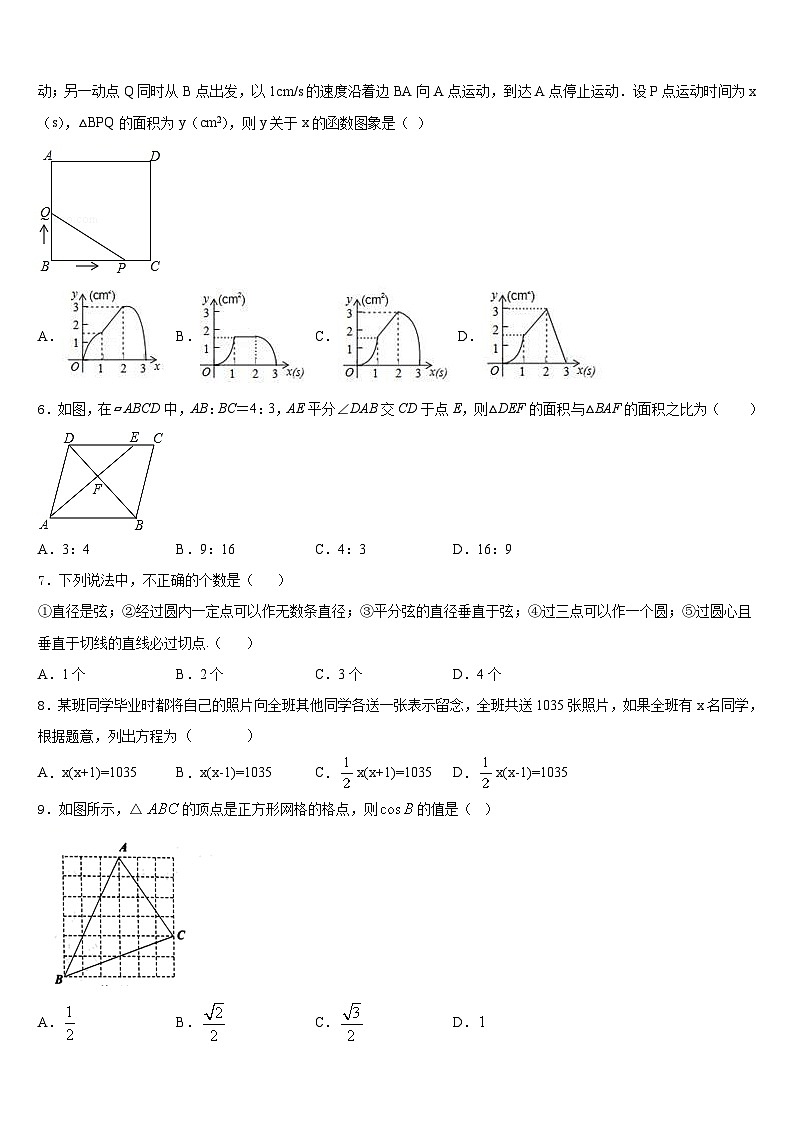 江西省庐山市2023-2024学年九上数学期末联考模拟试题含答案02