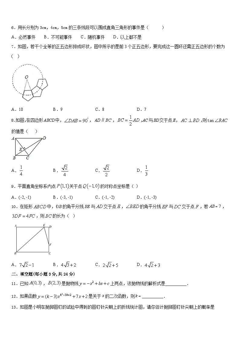 河北省沧州市孟村回族自治县2023-2024学年九年级数学第一学期期末学业质量监测模拟试题含答案02