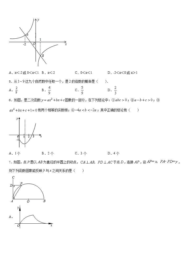 河南省上蔡县2023-2024学年九年级数学第一学期期末联考模拟试题含答案第2页