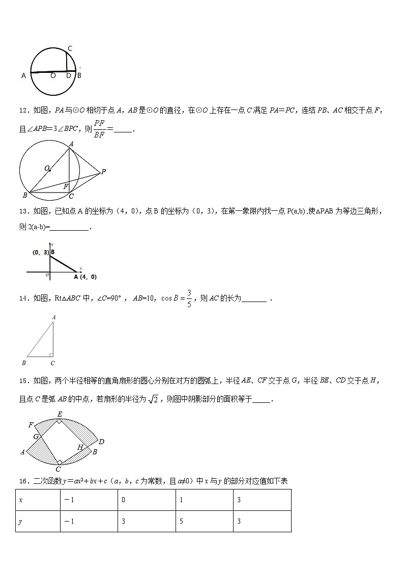 河南省叶县2023-2024学年数学九上期末学业质量监测试题含答案第3页