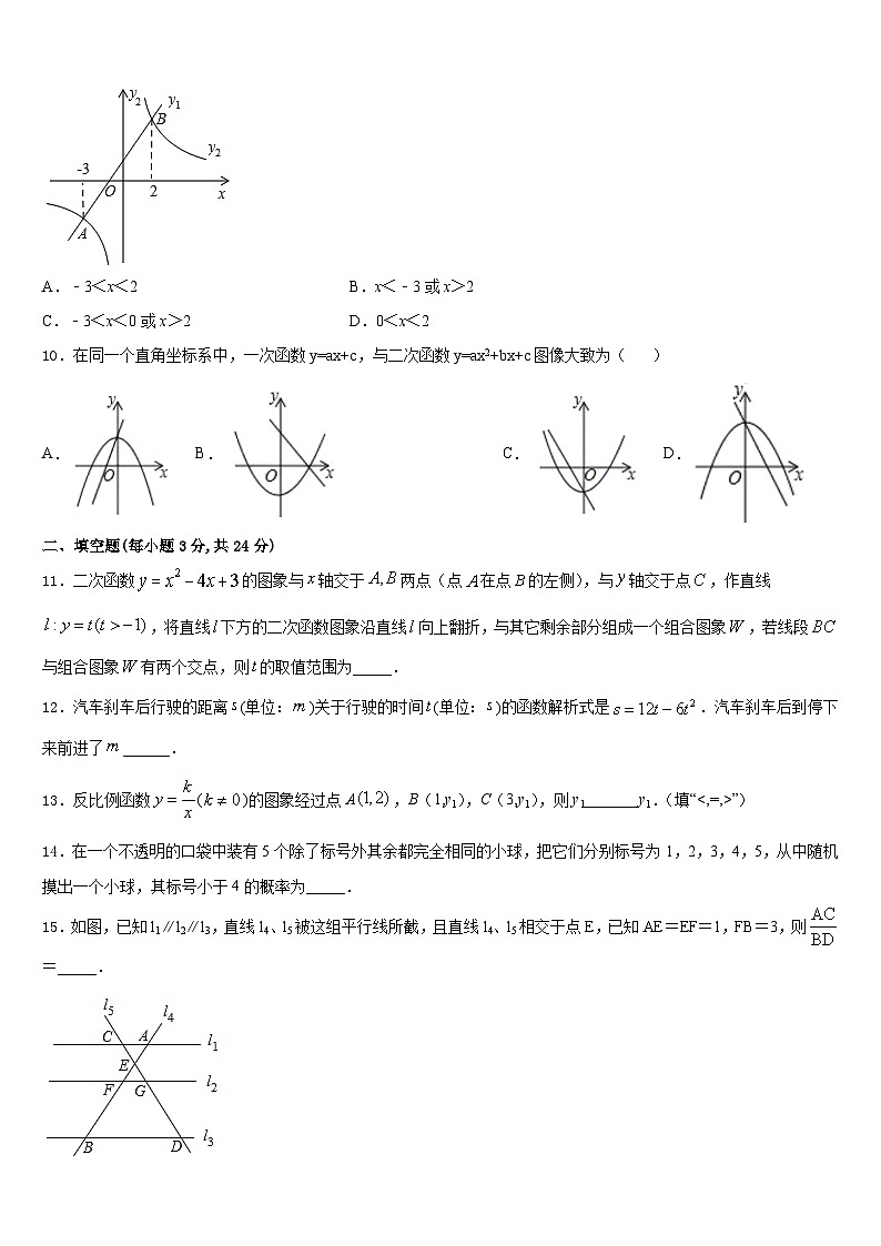 河南省安阳市滑县2023-2024学年数学九年级第一学期期末质量跟踪监视试题含答案第3页