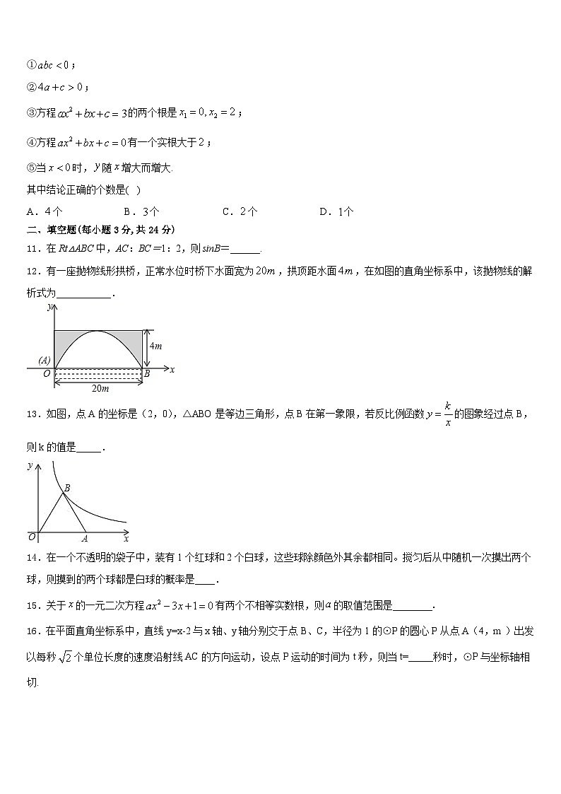 河南省洛阳市洛龙区第一实验学校2023-2024学年九上数学期末考试模拟试题含答案03