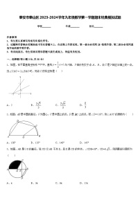 泰安市泰山区2023-2024学年九年级数学第一学期期末经典模拟试题含答案