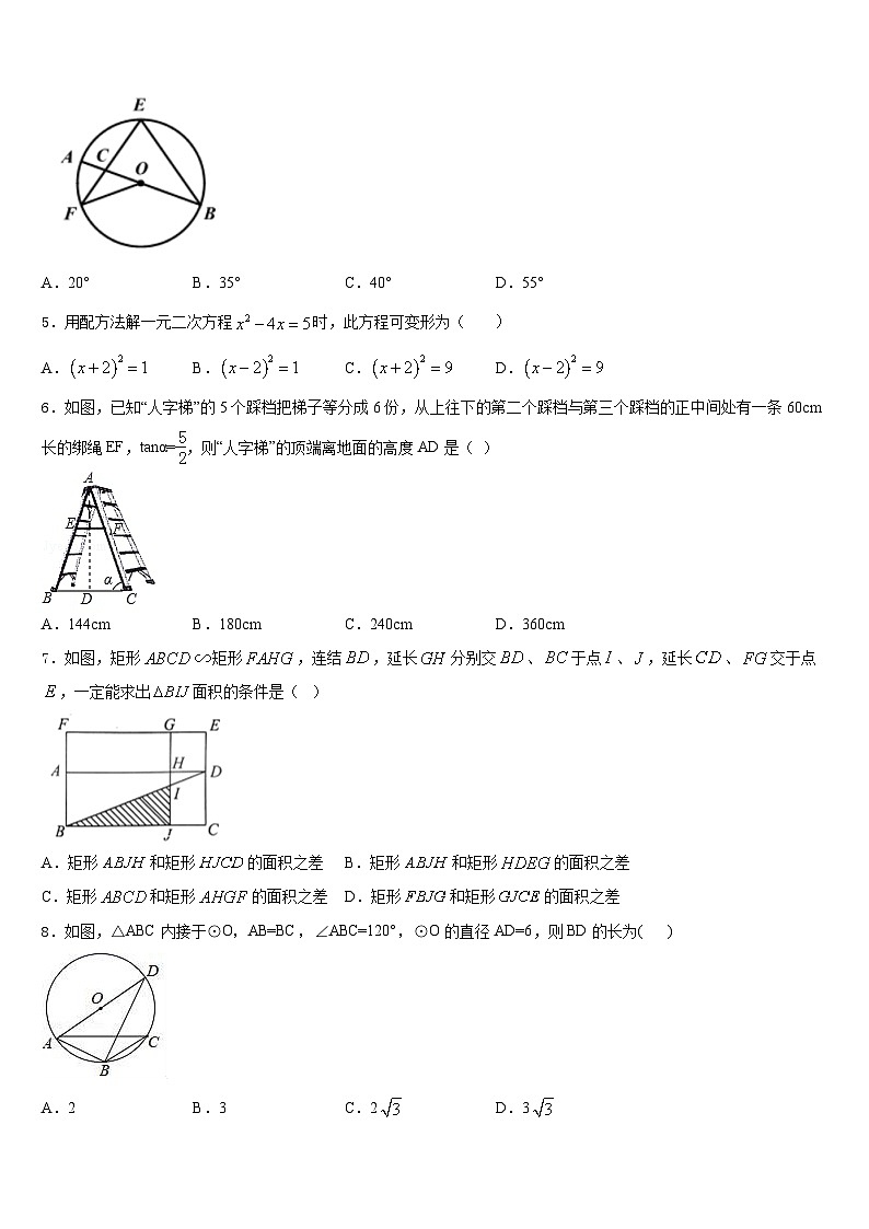 河西成功学校2023-2024学年数学九年级第一学期期末质量检测模拟试题含答案第2页