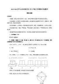 2023-2024学年山东省烟台龙口市九年级上册期末考试数学模拟试题（附答案）