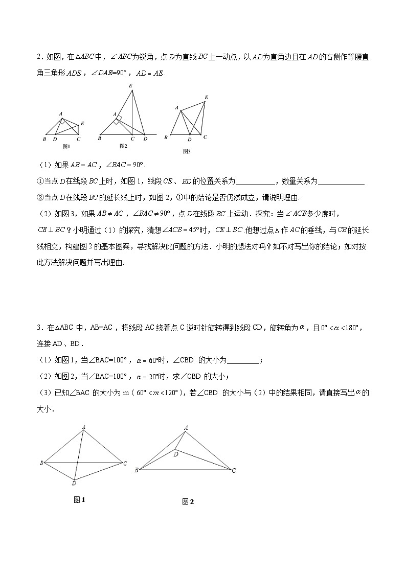 全等三角形的七大模型压轴题训练（一）（原卷版）第2页