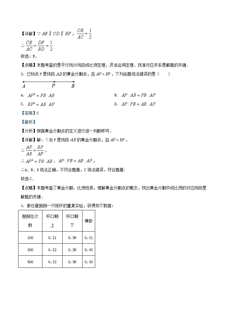 2022-2023学年浙江省杭州市上城区九年级上学期数学期末试题及答案第2页