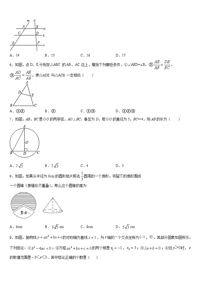 浙江省嘉兴市桐乡2023-2024学年数学九年级第一学期期末考试模拟试题含答案第2页
