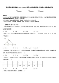 湖北省恩施州利川市2023-2024学年九年级数学第一学期期末经典模拟试题含答案