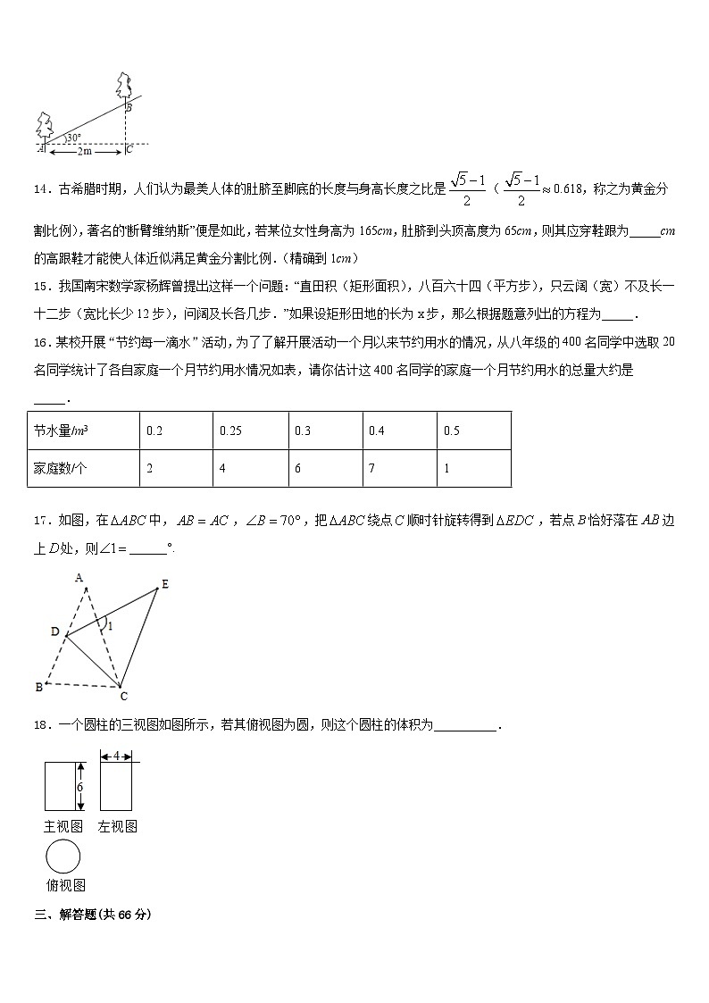 湖北省黄石市第十四中学2023-2024学年数学九上期末质量跟踪监视试题含答案第3页