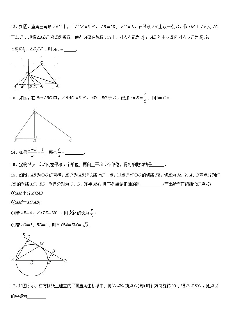 湖北省随州市随县2023-2024学年数学九年级第一学期期末联考试题含答案03