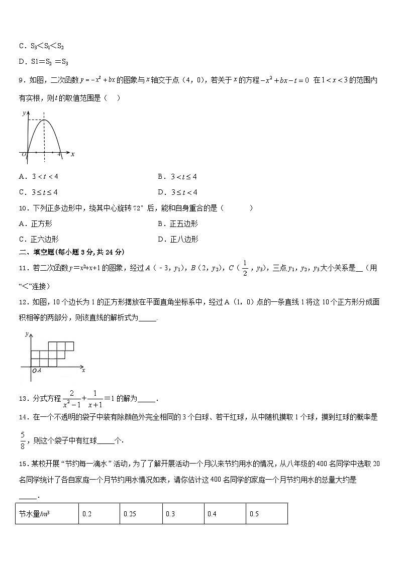 湖北省襄阳市老河口市第四中学2023-2024学年数学九年级第一学期期末质量检测试题含答案第3页