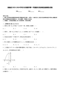 湖南省2023-2024学年九年级数学第一学期期末质量跟踪监视模拟试题含答案