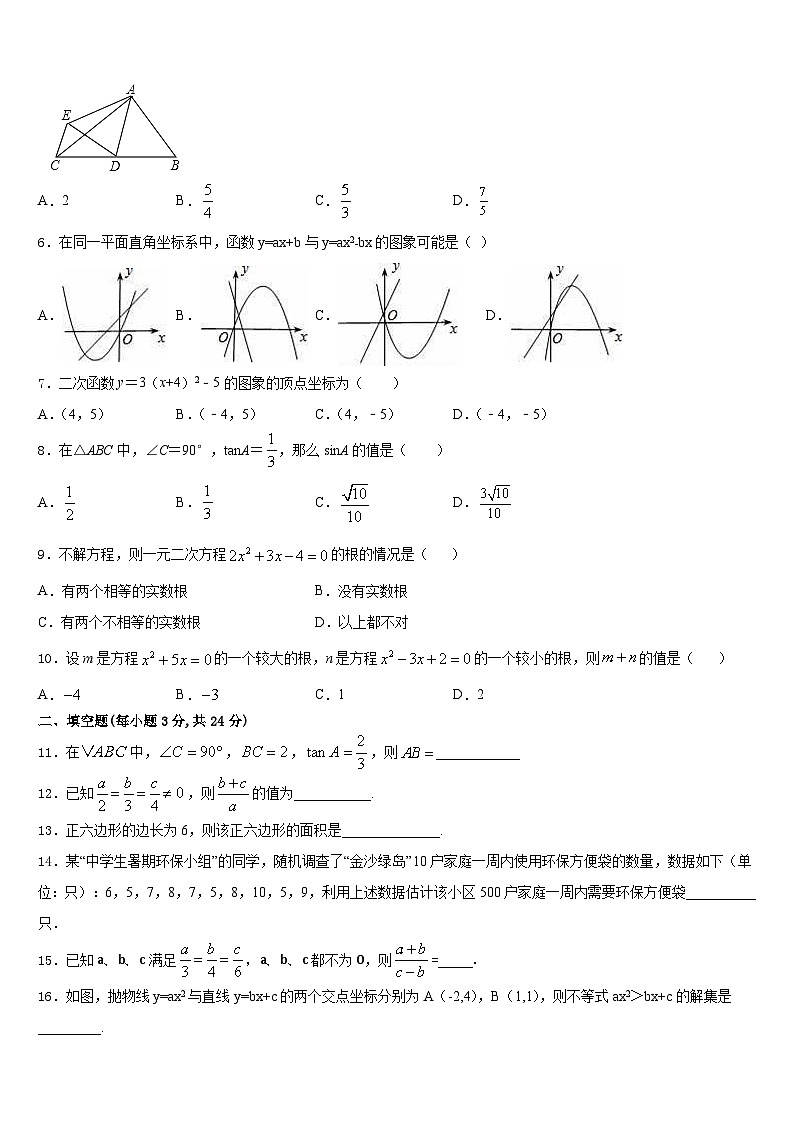 湖南省永州祁阳县联考2023-2024学年数学九年级第一学期期末统考模拟试题含答案第2页