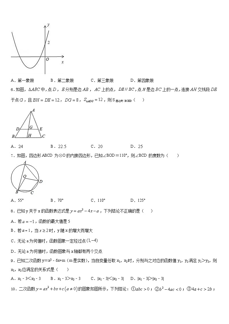 福建省三明市尤溪县2023-2024学年九年级数学第一学期期末检测试题含答案第2页