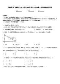 湖南长沙广益中学2023-2024学年数学九年级第一学期期末调研试题含答案