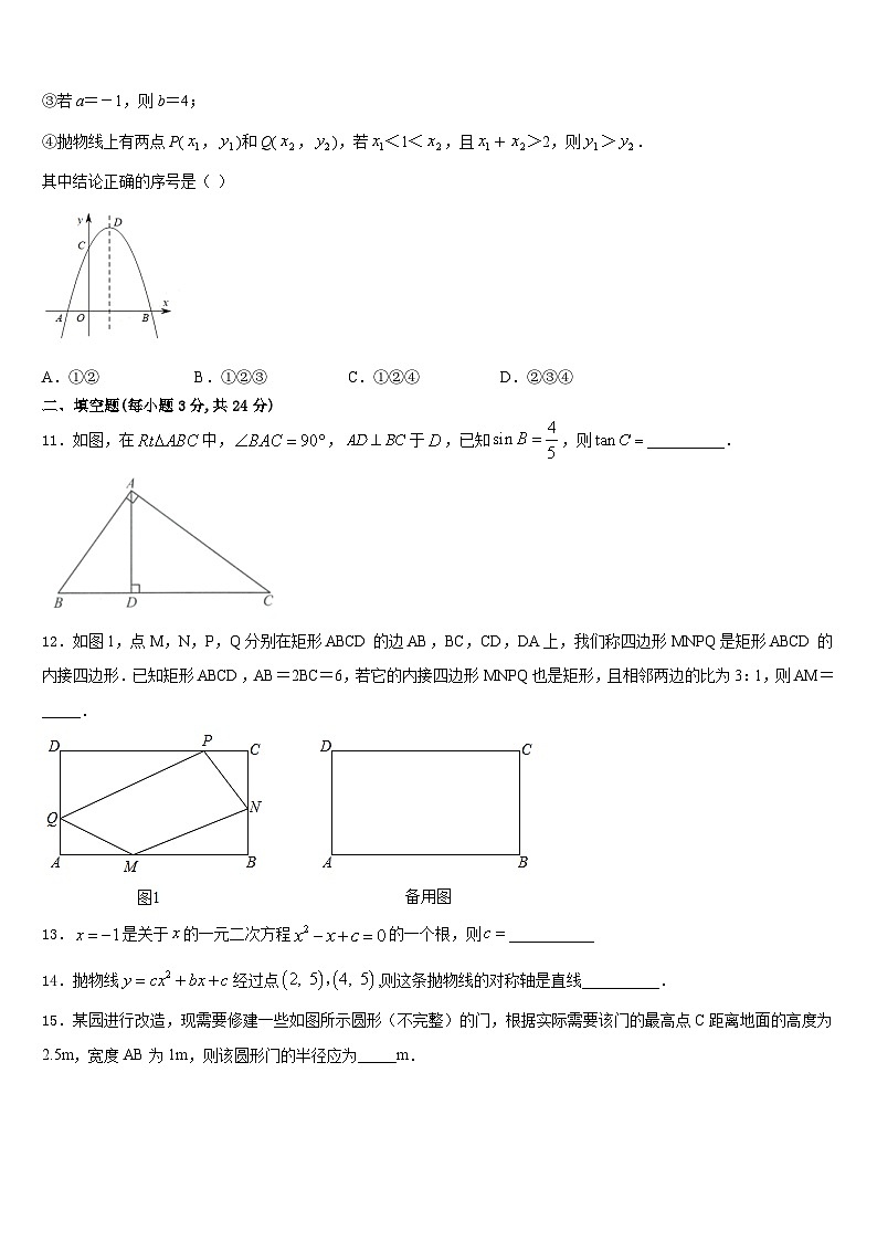 福建省泉州聚龙外国语学校2023-2024学年九上数学期末统考模拟试题含答案03