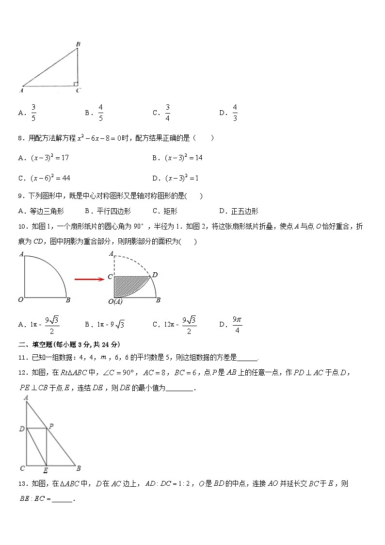 福建省厦门市六中学2023-2024学年九上数学期末综合测试模拟试题含答案02