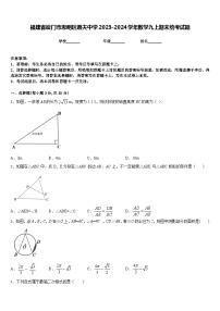 福建省厦门市思明区逸夫中学2023-2024学年数学九上期末统考试题含答案