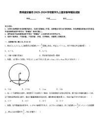 贵州省安顺市2023-2024学年数学九上期末联考模拟试题含答案