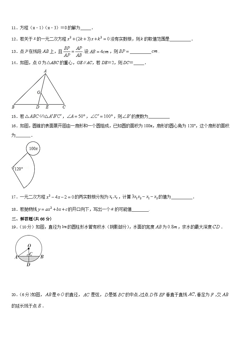 陕西省先电子科技中学2023-2024学年数学九上期末预测试题含答案03