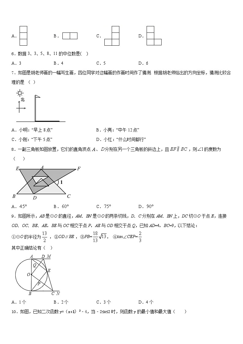 重庆市九龙坡区西彭三中学2023-2024学年数学九上期末复习检测试题含答案02