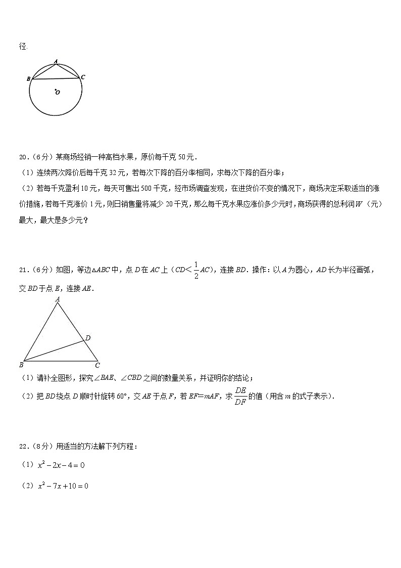 重庆市彭水县2023-2024学年九年级数学第一学期期末调研试题含答案第3页