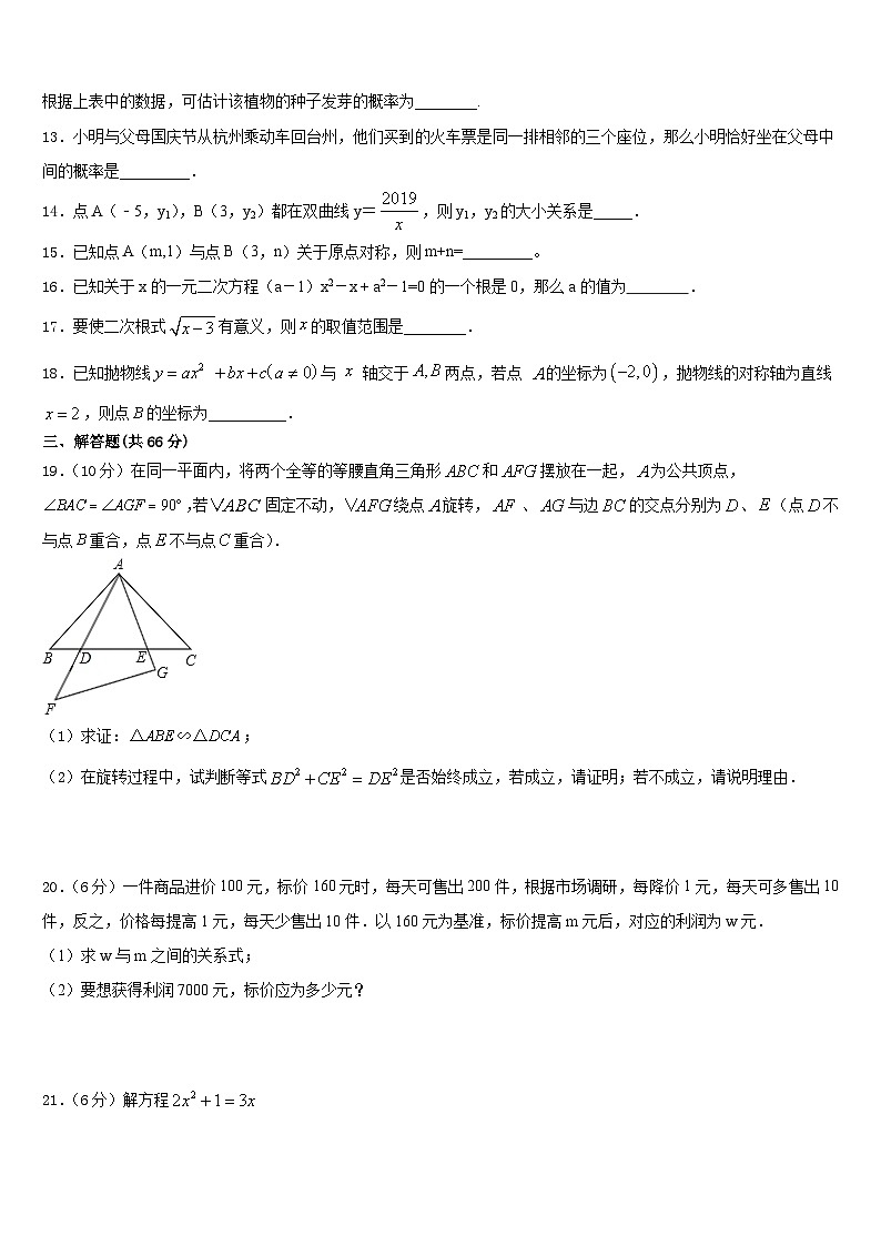 黄石市重点中学2023-2024学年数学九年级第一学期期末统考试题含答案第3页